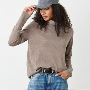 NOT MONDAY XS IRIS MERINO wool TURTLENECK knit seater GRAY classic preppy NWT